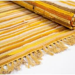 KDMD Sunrise Oranges Large Rag Rug 150x90cm - Premium Vibrant Floor Decor in Orange - Size: Medium - thumbnail 3