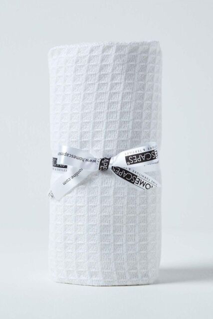 Homescapes Cotton Waffle Baby Blanket - Soft, Breathable & Skin-Friendly in White - Size: 90 cm x 112 cm - image 1