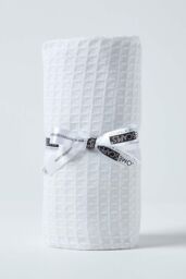 Homescapes Cotton Waffle Baby Blanket - Soft, Breathable & Skin-Friendly in White - Size: 90 cm x 112 cm - thumbnail 1