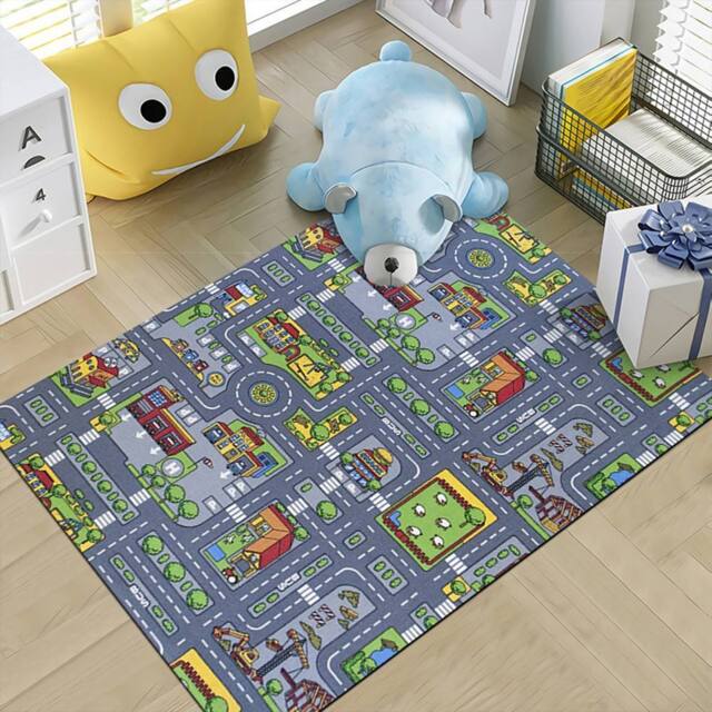 Kelvenix Kids Play Mat - Town Road Map 80x120cm - Size: 100 cm x 100 cm - image 1