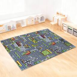 Kelvenix Kids Play Mat - Town Road Map 80x120cm - Size: 100 cm x 100 cm - thumbnail 4