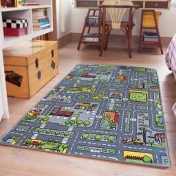 Kelvenix Kids Play Mat - Town Road Map 80x120cm - Size: 100 cm x 100 cm - thumbnail 3