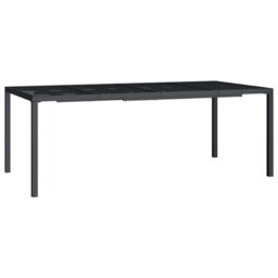 Berkfield Home Garden Table Anthracite 200x100x72 cm Steel in Black - Size: 200 x 100 x 72 cm - thumbnail 2