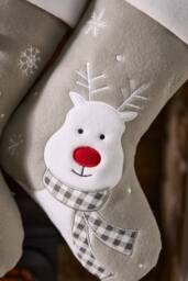 Dibor Luxury Grey Reindeer Xmas Tree Christmas Gift Bag Christmas Stocking - Size: Medium - thumbnail 2