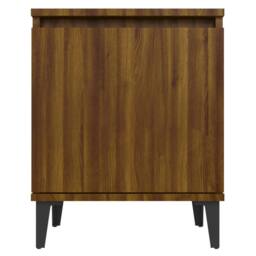 Berkfield Home Sturdy Bed Cabinet with Metal Legs Brown Oak 40x30x50 cm - Size: 40 x 30 x 50 cm - thumbnail 6