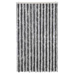 Berkfield Home Fly Curtain Grey & Black 118x220 cm Chenille - thumbnail 3