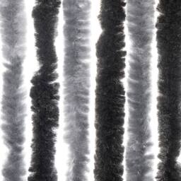Berkfield Home Fly Curtain Grey & Black 118x220 cm Chenille - thumbnail 5