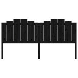 Berkfield Home Beautiful Bed Headboard Black 206x4x110 cm Solid Wood Pine - Size: 206 x 4 x 110 cm - thumbnail 4
