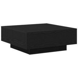 Berkfield Home Black Oak Coffee Table - 80x80x31 cm Made of Engineered Wood - Size: 80 x 80 x 31 cm - thumbnail 2