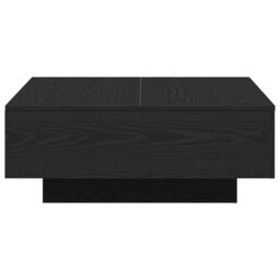 Berkfield Home Black Oak Coffee Table - 80x80x31 cm Made of Engineered Wood - Size: 80 x 80 x 31 cm - thumbnail 5