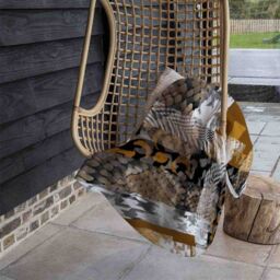 Benjamin Tate Design Geometric Snake Skin & Patterns Blanket in Natural - Size: 120 cm x 150 cm - thumbnail 4