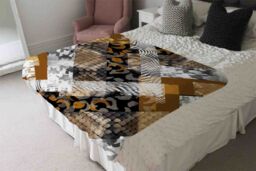Benjamin Tate Design Geometric Snake Skin & Patterns Blanket in Natural - Size: 120 cm x 150 cm - thumbnail 3