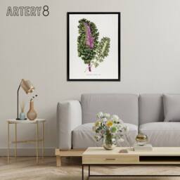 "Artery8 AF Lydon Benjamin Fawcett Green Wild Cabbage Leaf Framed Canvas Art in White - Size: W12"" x H16""" - thumbnail 3