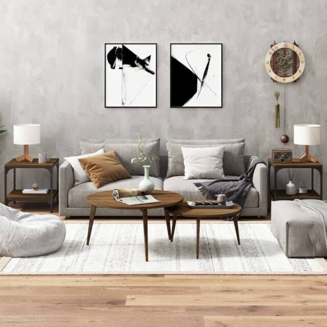 Berkfield Home Side Tables 2 pcs Brown Oak 40x40x40 cm Engineered Wood - Size: 40 x 40 x 40 cm - image 1