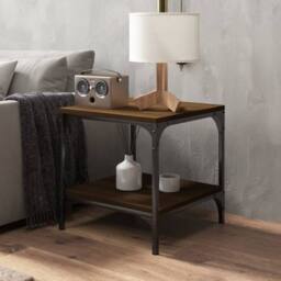 Berkfield Home Side Tables 2 pcs Brown Oak 40x40x40 cm Engineered Wood - Size: 40 x 40 x 40 cm - thumbnail 4