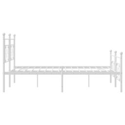 Berkfield Home Metal Bed Frame without Mattress with Footboard White 193x203cm - Size: 193x203 cm - thumbnail 6