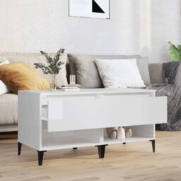 Berkfield Home Side Tables 2 pcs High Gloss White 50x46x50 cm Engineered Wood - Size: 50 x 46 x 50 cm - thumbnail 3