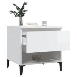 Berkfield Home Side Tables 2 pcs High Gloss White 50x46x50 cm Engineered Wood - Size: 50 x 46 x 50 cm - thumbnail 5