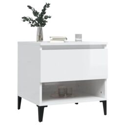 Berkfield Home Side Tables 2 pcs High Gloss White 50x46x50 cm Engineered Wood - Size: 50 x 46 x 50 cm - thumbnail 4