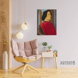 "Artery8 Giuliano de Medici Portrait Botticelli Vintage Canvas Wall Art - Size: W24"" x H32""" - thumbnail 3