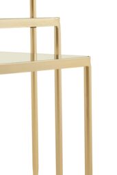 Orsina Set of 3 Triangle Nesting Tables, Gold Side Tables With Mirrored Tops, Sleek Triangle End Tables, Accent Tables - thumbnail 5