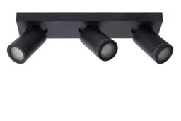 Lucide 'TAYLOR' Dimmable Tiltable Bathroom LED Ceiling Spotlight Bar GU10 in Black - thumbnail 2