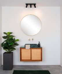 Lucide 'TAYLOR' Dimmable Tiltable Bathroom LED Ceiling Spotlight Bar GU10 in Black - thumbnail 4