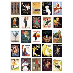"Artery8 Wall Art Print 50 Pcs Art Deco Vintage Advert Posters Aesthetic Collage Kit s A6 Set Pack 15x10 cm (6x4"") Room Decor Old Retro 1920's" - thumbnail 1