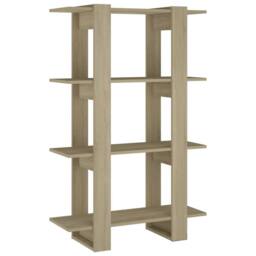 Berkfield Home Book Cabinet/Room Divider Sonoma Oak 80x30x123.5 cm in Light Oak - thumbnail 1