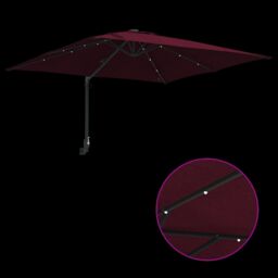 Berkfield Home Garden Parasol Bordeaux red 248, 5 x 247, 5 x 119 cm Fabric - thumbnail 9