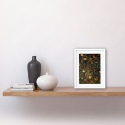 "Artery8 Wall Art Print Audubon Style Birds in Spring Flower Field Modern Artwork Framed 9X7 Inch in White - Size: W7"" x H9""" - thumbnail 2