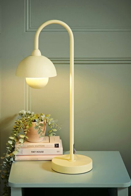 ValueLights Tilly Pastel Arched Dome Shade Metal Table Lamp in Yellow - image 1