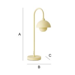 ValueLights Tilly Pastel Arched Dome Shade Metal Table Lamp in Yellow - thumbnail 7