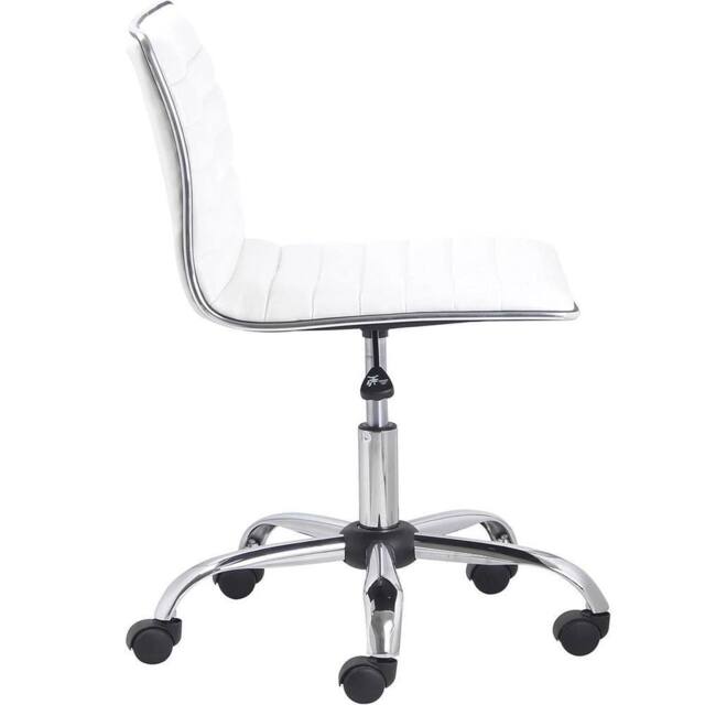 Havendro White PU Leather Adjustable Swivel Executive Office Chair Padded - image 1