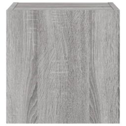 Berkfield Home TV Wall Cabinet with LED Lights Grey Sonoma 30.5x35x30 cm - thumbnail 9