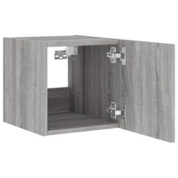 Berkfield Home TV Wall Cabinet with LED Lights Grey Sonoma 30.5x35x30 cm - thumbnail 8