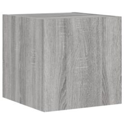 Berkfield Home TV Wall Cabinet with LED Lights Grey Sonoma 30.5x35x30 cm - thumbnail 3