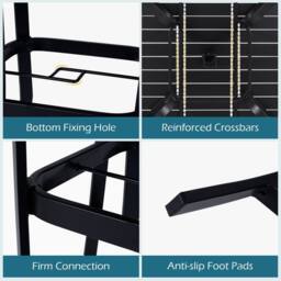 Costway 91CM Square Patio Table for 4 Outdoor Metal Dining Table in Black - thumbnail 7