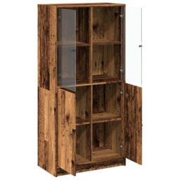 Berkfield Home Highboard with Doors Old Wood 68x37x142 cm Engineered Wood in Brown - Size: 68 x 37 x 142 cm - thumbnail 7