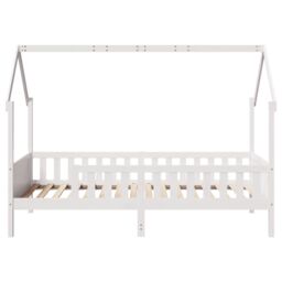 Berkfield Home Kids' House Bed Frame without Mattress White 90x190 cm Single Pine - thumbnail 4