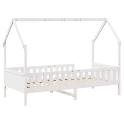 Berkfield Home Kids' House Bed Frame without Mattress White 90x190 cm Single Pine - thumbnail 6