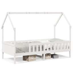Berkfield Home Kids' House Bed Frame without Mattress White 90x190 cm Single Pine - thumbnail 2