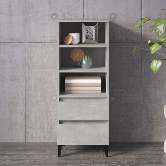 Berkfield Home Highboard Concrete Grey 40x36x110 cm Engineered Wood - Size: 40 x 36 x 110 cm - image 1