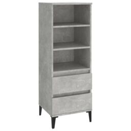 Berkfield Home Highboard Concrete Grey 40x36x110 cm Engineered Wood - Size: 40 x 36 x 110 cm - thumbnail 2
