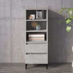 Berkfield Home Highboard Concrete Grey 40x36x110 cm Engineered Wood - Size: 40 x 36 x 110 cm - thumbnail 1