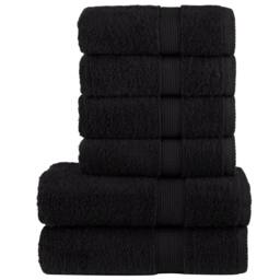 Berkfield Home 6 Piece Premium Towel Set SOLUND Black 600 gsm - thumbnail 2