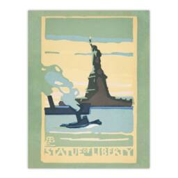 Artery8 Rachael R Elmer Statue of Liberty Vintage Postcard Framed Art Print in Green - Size: A3 - thumbnail 3