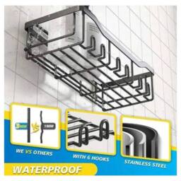 Dragodirect Shower Caddy Set 5-Pack Rustproof No Drill Bathroom Organizer in Black - thumbnail 4