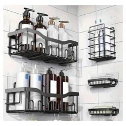 Dragodirect Shower Caddy Set 5-Pack Rustproof No Drill Bathroom Organizer in Black