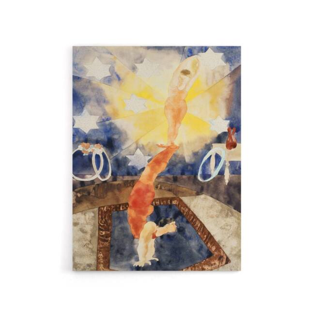 "Artery8 Two Acrobats in Red Tights Charles Demuth Canvas Wall Art Print - Size: W12"" x H16""" - image 1